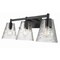 Z-Lite Analia Vanity, 3-Light, 26.25 In.W x 7.5 In.L x 9.25 In.H, Matte Black/Clear Ribbed 1101-3V-MB - alternate 4
